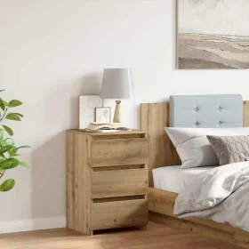 Mesita de noche madera de ingeniería roble artisan 40x35x62,5cm by , Nightstands - Ref: Foro24-856524, Price: 62,18 €, Discou...