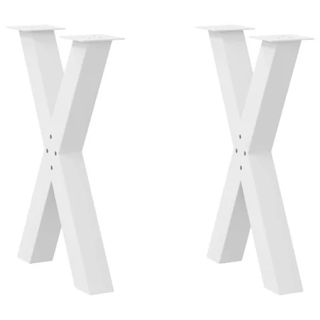 Patas para mesa de comedor en forma de X 2 uds acero blanco by , Table legs - Ref: Foro24-4012973, Price: 109,99 €, Discount: %