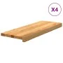 Peldaños de escalera 4 uds madera maciza roble marrón claro de , Alfombrillas para escalones - Ref: Foro24-3282959, Precio: 1...