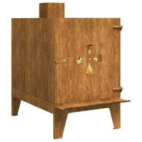 Estufa de camping de acero corten 35x50x60 cm by , Tableware and kitchen utensils for camping - Ref: Foro24-859841, Price: 59...