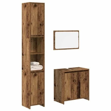 Juego de muebles de baño 3 piezas madera ingeniería envejecida von , Badezimmermöbel - Ref: Foro24-3328565, Preis: 163,22 €, ...