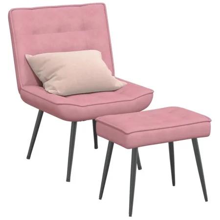 Sillón de relax con reposapiés terciopelo rosa by , Chairs - Ref: Foro24-4012330, Price: 113,56 €, Discount: %