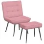 Sillón de relax con reposapiés terciopelo rosa by , Chairs - Ref: Foro24-4012330, Price: 113,56 €, Discount: %