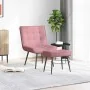 Sillón de relax con reposapiés terciopelo rosa by , Chairs - Ref: Foro24-4012330, Price: 113,56 €, Discount: %