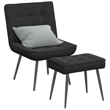 Sillón de relax con reposapiés terciopelo negro by , Chairs - Ref: Foro24-4012332, Price: 132,75 €, Discount: %