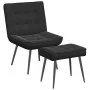 Sillón de relax con reposapiés terciopelo negro by , Chairs - Ref: Foro24-4012332, Price: 132,75 €, Discount: %