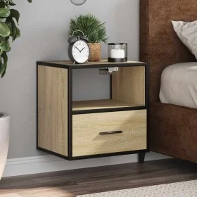 Mesita de noche de pared color roble ahumado 40x31x39,5 cm by , Nightstands - Ref: Foro24-848736, Price: 40,89 €, Discount: %