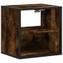 Mesita de noche de pared color roble ahumado 40x31x39,5 cm by , Nightstands - Ref: Foro24-848748, Price: 32,79 €, Discount: %