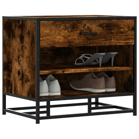 Banco zapatero madera de ingeniería roble ahumado 60x40x53,5 cm by , Benches for halls and storage - Ref: Foro24-849221, Pric...