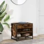 Banco zapatero madera de ingeniería roble ahumado 60x40x53,5 cm by , Benches for halls and storage - Ref: Foro24-849221, Pric...