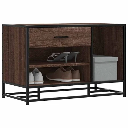 Banco zapatero madera de ingeniería marrón roble 80x40x53,5 cm by , Benches for halls and storage - Ref: Foro24-849228, Price...
