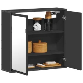 Armario de baño con espejo madera ingeniería negro 65x20x60 cm de , Tocadores de baño - Ref: Foro24-849254, Precio: 84,34 €, ...