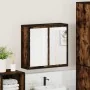 Armario con espejo baño madera roble ahumado 65x20x60 cm de , Tocadores de baño - Ref: Foro24-849256, Precio: 81,86 €, Descue...