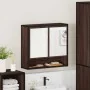 Armario con espejo baño madera marrón roble 65x20x60 cm de , Tocadores de baño - Ref: Foro24-849263, Precio: 79,52 €, Descuen...