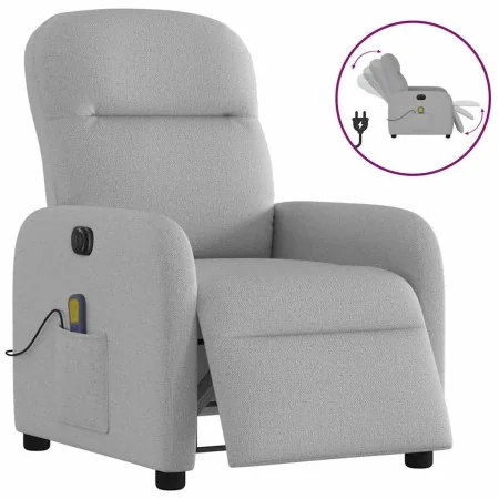 Sillón reclinable de masaje eléctrico tela gris nube by , Armchairs - Ref: Foro24-3302971, Price: 254,00 €, Discount: %