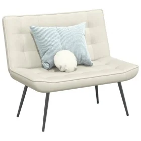 Banco de terciopelo color crema 110x74x84 cm by , Banks - Ref: Foro24-4012345, Price: 135,50 €, Discount: %