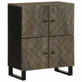Aparador negro 60x33x75 cm madera maciza mango by , CD and DVD storage - Ref: Foro24-4017710, Price: 106,89 €, Discount: %