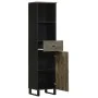 Mueble de baño de madera maciza de mango negro 38x33x160 cm de , Muebles de baño - Ref: Foro24-4017706, Precio: 120,10 €, Des...