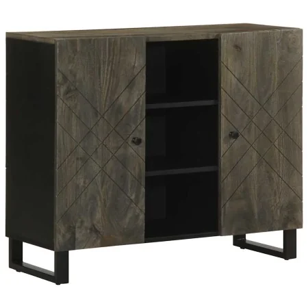 Aparador negro 90x33x75 cm madera maciza mango by , CD and DVD storage - Ref: Foro24-4017712, Price: 155,68 €, Discount: %