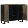 Aparador negro 90x33x75 cm madera maciza mango by , CD and DVD storage - Ref: Foro24-4017712, Price: 155,68 €, Discount: %