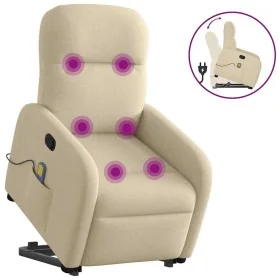 Silla de masaje reclinable de pie de tela color crema by , Armchairs - Ref: Foro24-3302990, Price: 295,51 €, Discount: %