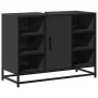 Armario de lavabo de baño madera ingeniería negro 80x33x60 cm by , Bathroom furniture - Ref: Foro24-849289, Price: 79,27 €, D...