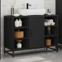 Armario de lavabo de baño madera ingeniería negro 80x33x60 cm by , Bathroom furniture - Ref: Foro24-849289, Price: 79,27 €, D...