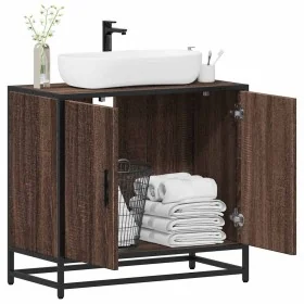 Mueble de lavabo madera de ingeniería roble marrón 65x33x60 cm von , Badezimmermöbel - Ref: Foro24-849268, Preis: 60,34 €, Ra...