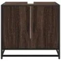Mueble de lavabo madera de ingeniería roble marrón 65x33x60 cm by , Bathroom furniture - Ref: Foro24-849268, Price: 60,34 €, ...