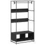 Armario de madera de ingeniería negra 90x50x180 cm de , Organizadores de vestidores y perchas de barra - Ref: Foro24-849294, ...