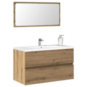 Mueble de baño con espejo de madera ingeniería roble artesanal von , Badezimmermöbel - Ref: Foro24-856378, Preis: 87,50 €, Ra...