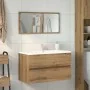 Mueble de baño con espejo de madera ingeniería roble artesanal de , Muebles de baño - Ref: Foro24-856378, Precio: 87,50 €, De...
