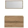 Mueble de baño con espejo de madera ingeniería roble artesanal de , Muebles de baño - Ref: Foro24-856378, Precio: 87,50 €, De...