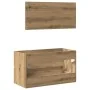 Mueble de baño con espejo de madera ingeniería roble artesanal de , Muebles de baño - Ref: Foro24-856378, Precio: 87,50 €, De...