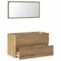 Mueble de baño con espejo de madera ingeniería roble artesanal de , Muebles de baño - Ref: Foro24-856378, Precio: 87,50 €, De...