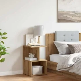 Mesita de noche madera de ingeniería roble artisian 35x35x55 cm de , Mesitas de noche - Ref: Foro24-856532, Precio: 38,10 €, ...