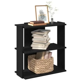 Librería de 3 estantes madera de ingeniería negro 60x30x80 cm by , Bookcases and shelves - Ref: Foro24-860257, Price: 42,05 €...