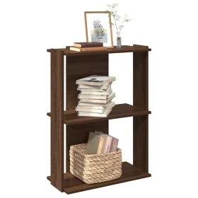 Librería 3 estantes madera ingeniería marrón roble 60x30x80 cm by , Bookcases and shelves - Ref: Foro24-860262, Price: 43,20 ...