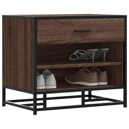 Banco zapatero madera de ingeniería roble marrón 60x40x53,5 cm by , Benches for halls and storage - Ref: Foro24-849223, Price...