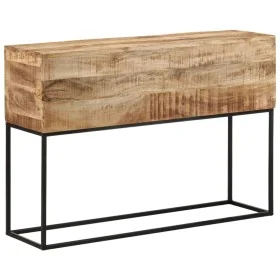 Mesa consola madera maciza mango rugosa y hierro 110x30x75 cm by , Side tables - Ref: Foro24-376066, Price: 163,52 €, Discoun...