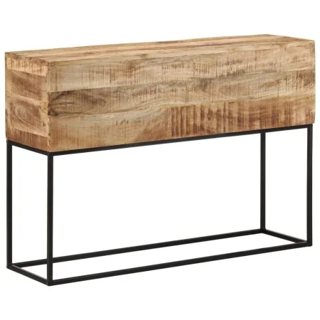 Mesa consola madera maciza mango rugosa y hierro 110x30x75 cm by , Side tables - Ref: Foro24-376066, Price: 163,52 €, Discoun...