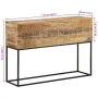 Mesa consola madera maciza mango rugosa y hierro 110x30x75 cm by , Side tables - Ref: Foro24-376066, Price: 163,52 €, Discoun...