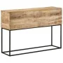 Mesa consola madera maciza mango rugosa y hierro 110x30x75 cm by , Side tables - Ref: Foro24-376066, Price: 163,52 €, Discoun...