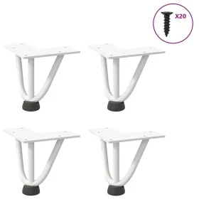 Patas de mesa tipo horquilla 4 uds acero macizo blanco 10 cm by , Table legs - Ref: Foro24-4012429, Price: 28,79 €, Discount: %