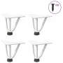 Patas de mesa tipo horquilla 4 uds acero macizo blanco 10 cm by , Table legs - Ref: Foro24-4012429, Price: 28,79 €, Discount: %