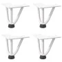 Patas de mesa tipo horquilla 4 uds acero macizo blanco 10 cm by , Table legs - Ref: Foro24-4012429, Price: 28,79 €, Discount: %