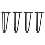 Patas de mesa tipo horquilla 4 uds acero macizo negro 30 cm by , Table legs - Ref: Foro24-4012436, Price: 53,68 €, Discount: %