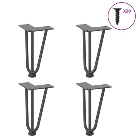 Patas de mesa tipo horquilla 4 uds acero macizo antracita 20 cm by , Table legs - Ref: Foro24-4012434, Price: 41,44 €, Discou...