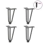 Patas de mesa tipo horquilla 4 uds acero macizo antracita 20 cm by , Table legs - Ref: Foro24-4012434, Price: 41,44 €, Discou...