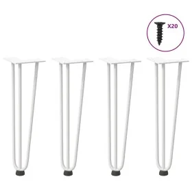 Patas de mesa tipo horquilla 4 uds acero macizo blanco 42 cm by , Table legs - Ref: Foro24-4012441, Price: 49,55 €, Discount: %